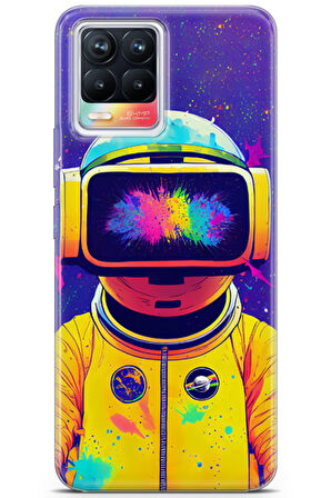 Realme 8 uyumlu Renkler 4 HD Koruma Sarı Astronot