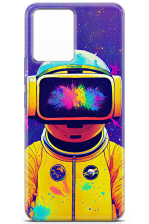 Realme 8 uyumlu Renkler 4 HD Koruma Sarı Astronot