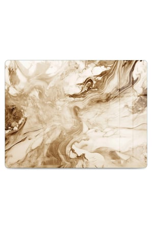 Cam Kesme Tahtası Bej/Kahve Mermer Desenli Çok Amaçlı 40x30 cm