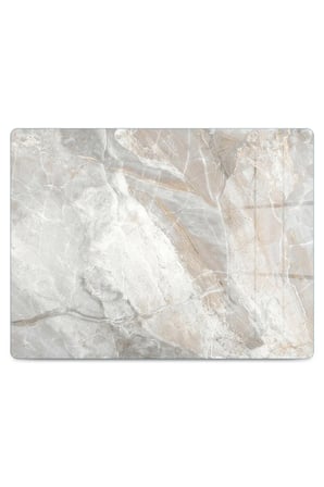 Cam Kesme Tahtası Bej Mermer Desenli Çok Amaçlı 40x30 cm
