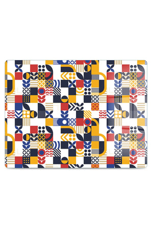 Cam Kesme Tahtası Pattern Geometrik Desenli Çok Amaçlı 40x30 cm