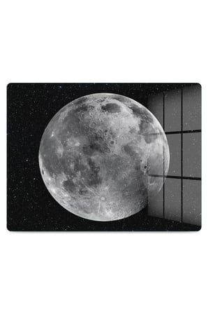 Cam Kesme Tahtası Dolunay Desenli Çok Amaçlı 40x30 cm