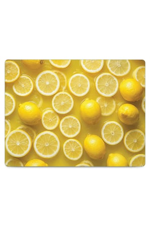 Cam Kesme Tahtası Limon Tasarımlı Çok Amaçlı 40 x 30 cm