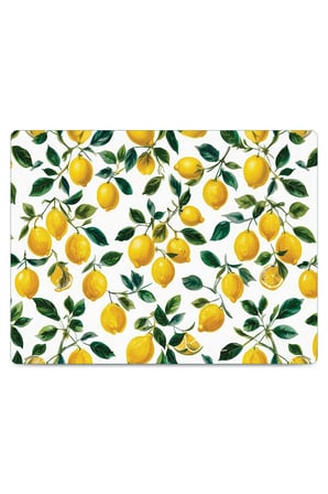 Cam Kesme Tahtası Limon Tasarımlı Çok Amaçlı 40 x 30 cm