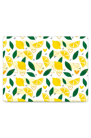 Cam Kesme Tahtası Limon Tasarımlı Çok Amaçlı 40 x 30 cm