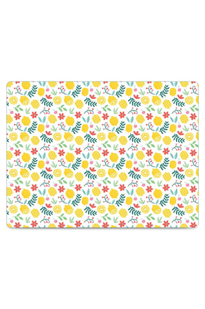 Cam Kesme Tahtası Limon Tasarımlı Çok Amaçlı 40 x 30 cm