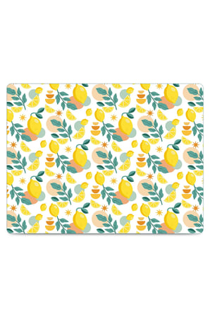 Cam Kesme Tahtası Limon Tasarımlı Çok Amaçlı 40 x 30 cm