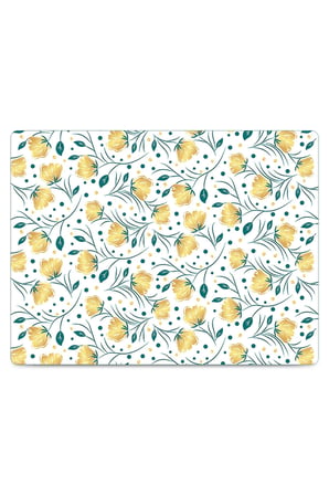 Cam Kesme Tahtası Çiçek Tasarımlı Çok Amaçlı 40 x 30 cm