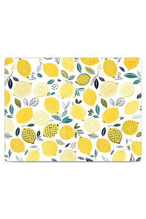 Cam Kesme Tahtası Limon Tasarımlı Çok Amaçlı 40 x 30 cm