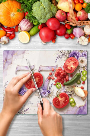 Cam Kesme Tahtası 777  Tasarımlı Çok Amaçlı 40 x 30 cm