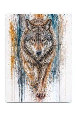Cam Kesme Tahtası Kurt Tasarımlı Çok Amaçlı 40 x 30 cm