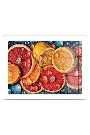 Cam Kesme Tahtası Meyve Tasarımlı Çok Amaçlı 40 x 30 cm