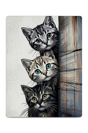 Cam Kesme Tahtası Yavru Kedi Tasarımlı Çok Amaçlı 40 x 30 cm