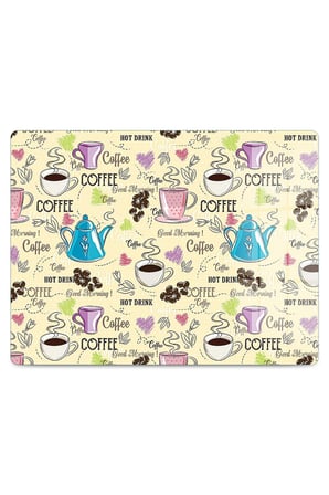 Cam Kesme Tahtası Coffee Desenli Çok Amaçlı 40x30 cm