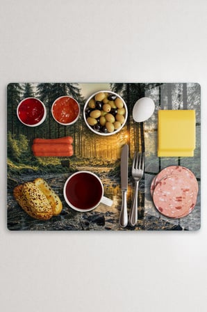 Cam Kesme Tahtası Orman Manzaralı Çok Amaçlı 40 x 30 cm