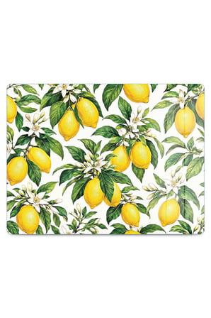Cam Kesme Tahtası Limon Desenli Çok Amaçlı 40 x 30 cm
