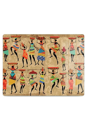 Cam Kesme Tahtas Afrikalı Kadınlar Desenli Çok Amaçlı 40 x 30 cm