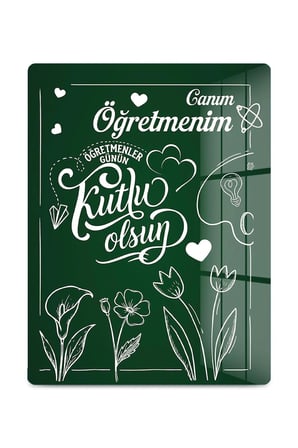 Cam Kesme Tahtası Öğretmenler Günü Çok Amaçlı 40x30 cm