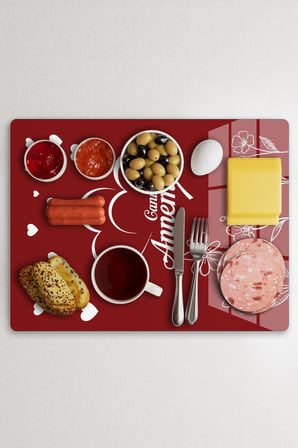 Cam Kesme Tahtası Canım Annem Çok Amaçlı 40x30 cm