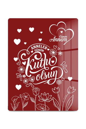 Cam Kesme Tahtası Annler Günü Çok Amaçlı 40x30 cm
