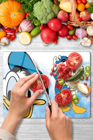 Cam Kesme Tahtası Donald Duck Desenli Çok Amaçlı 40x30 cm