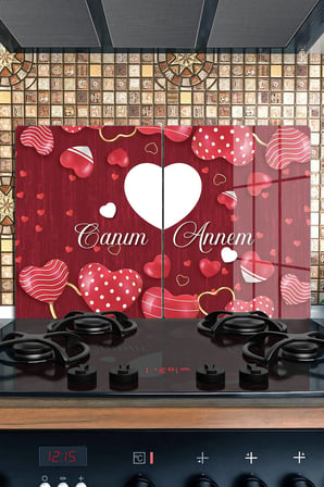 Ocak Arkası Cam Koruyucu – Kişiye Özel Isıya Dayanıklı Dekoratif Cam Panel 40 x 30 cm * 2 adet