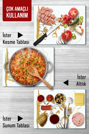 Ocak Arkası Cam Koruyucu – Çiçek Desen Isıya Dayanıklı Dekoratif Cam Panel 40 x 30 cm * 2 adet