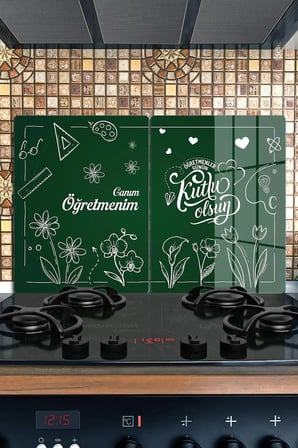 Ocak Arkası Cam Koruyucu – Kişiye Özel Isıya Dayanıklı Dekoratif Cam Panel 40 x 30 cm * 2 adet