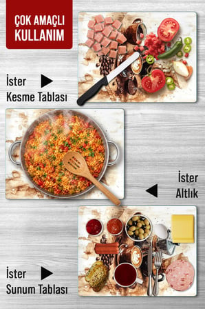 Ocak Arkası Cam Koruyucu – Kahve Çeşitleri Görselli Isıya Dayanıklı Dekoratif Cam Panel 40 x 30 cm * 2 adet