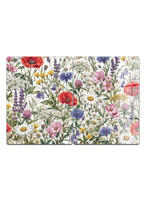 Ocak Arkası Cam Koruyucu – Gelincik Desen Isıya Dayanıklı Dekoratif Cam Panel 40 x 30 cm * 2 adet