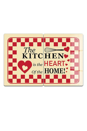 Ocak Arkası Cam Koruyucu – Kıtchen Desen Isıya Dayanıklı Dekoratif Cam Panel 40 x 30 cm * 2 adet