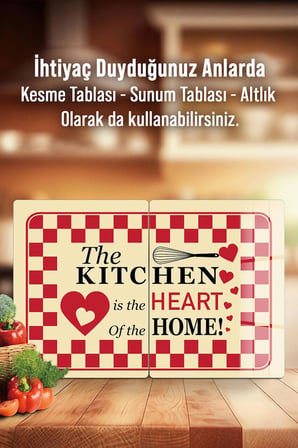 Ocak Arkası Cam Koruyucu – Kıtchen Desen Isıya Dayanıklı Dekoratif Cam Panel 40 x 30 cm * 2 adet