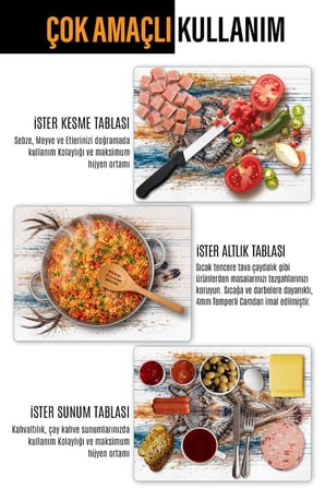 Ocak Arkası Cam Koruyucu – Kurt / Geyik Desen Isıya Dayanıklı Dekoratif Cam Panel 40 x 30 cm * 2 adet