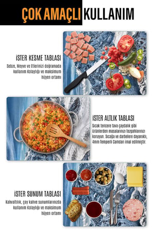 Ocak Arkası Cam Koruyucu – Dağ Manzaralı Isıya Dayanıklı Dekoratif Cam Panel 40 x 30 cm * 2 adet
