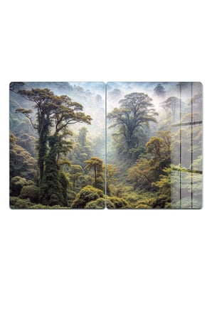 Ocak Arkası Cam Koruyucu – Orman Manzaralı Isıya Dayanıklı Dekoratif Cam Panel 40 x 30 cm * 2 adet