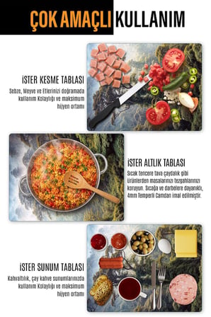 Ocak Arkası Cam Koruyucu – Orman Manzaralı Isıya Dayanıklı Dekoratif Cam Panel 40 x 30 cm * 2 adet