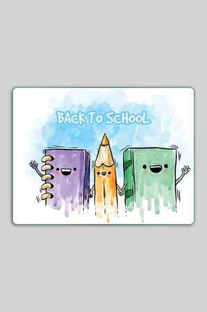 Montessori Çocuk Etkinlik Camı – Back to School Tasarımlı Cam Aktivite Panosu 40 x 30 cm