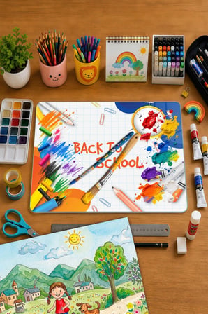 Montessori Çocuk Etkinlik Camı – Back to School Tasarımlı Cam Aktivite Panosu 40 x 30 cm