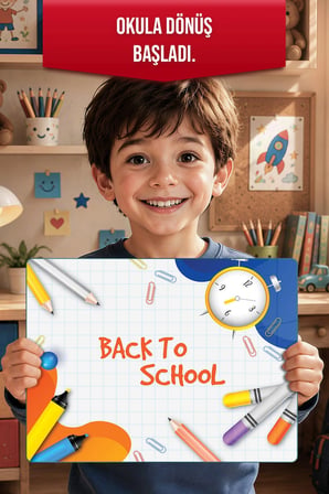 Montessori Çocuk Etkinlik Camı – Back to School Tasarımlı Cam Aktivite Panosu 40 x 30 cm