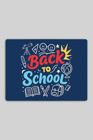Montessori Çocuk Etkinlik Camı – Back to School Tasarımlı Cam Aktivite Panosu 40 x 30 cm