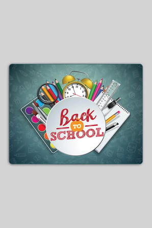 Montessori Çocuk Etkinlik Camı – Back to School Tasarımlı Cam Aktivite Panosu 40 x 30 cm