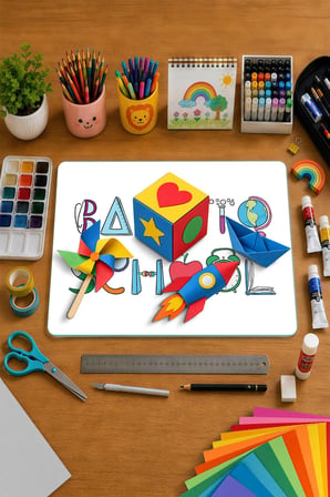 Montessori Çocuk Etkinlik Camı – Back to School Tasarımlı Cam Aktivite Panosu 40 x 30 cm
