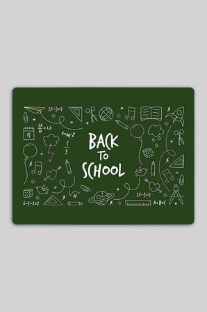 Montessori Çocuk Etkinlik Camı – Back to School Tasarımlı Cam Aktivite Panosu 40 x 30 cm