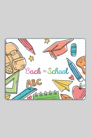 Montessori Çocuk Etkinlik Camı – Back to School Tasarımlı Cam Aktivite Panosu 40 x 30 cm