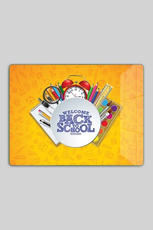Montessori Çocuk Etkinlik Camı – Back to School Tasarımlı Cam Aktivite Panosu 40 x 30 cm
