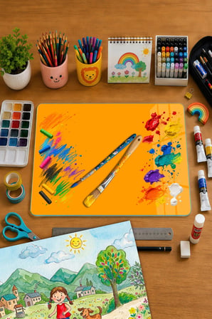 Montessori Çocuk Etkinlik Camı –Turuncu Cam Aktivite Panosu 40 x 30 cm