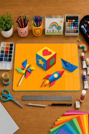 Montessori Çocuk Etkinlik Camı –Turuncu Cam Aktivite Panosu 40 x 30 cm