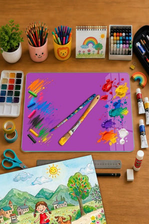 Montessori Çocuk Etkinlik Camı – Mor Cam Aktivite Panosu 40 x 30 cm