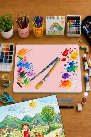 Montessori Çocuk Etkinlik Camı – Pembe Cam Aktivite Panosu 40 x 30 cm