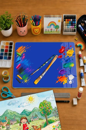 Montessori Çocuk Etkinlik Camı – Mavi Cam Aktivite Panosu 40 x 30 cm